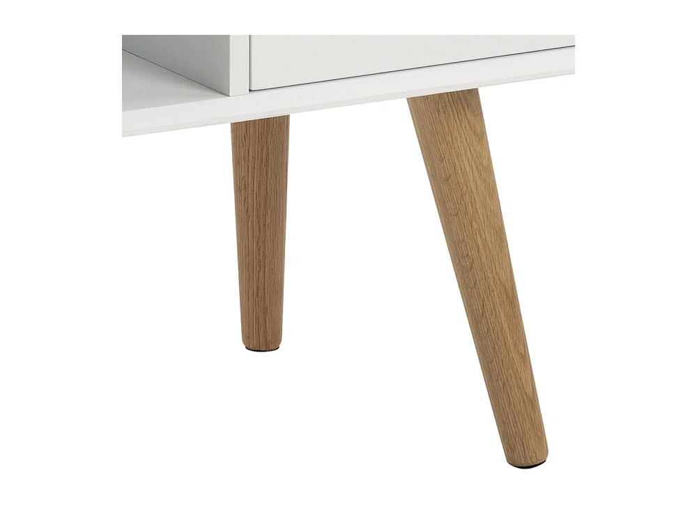 Buffet scandinave blanc avec 2 placards LOKKA