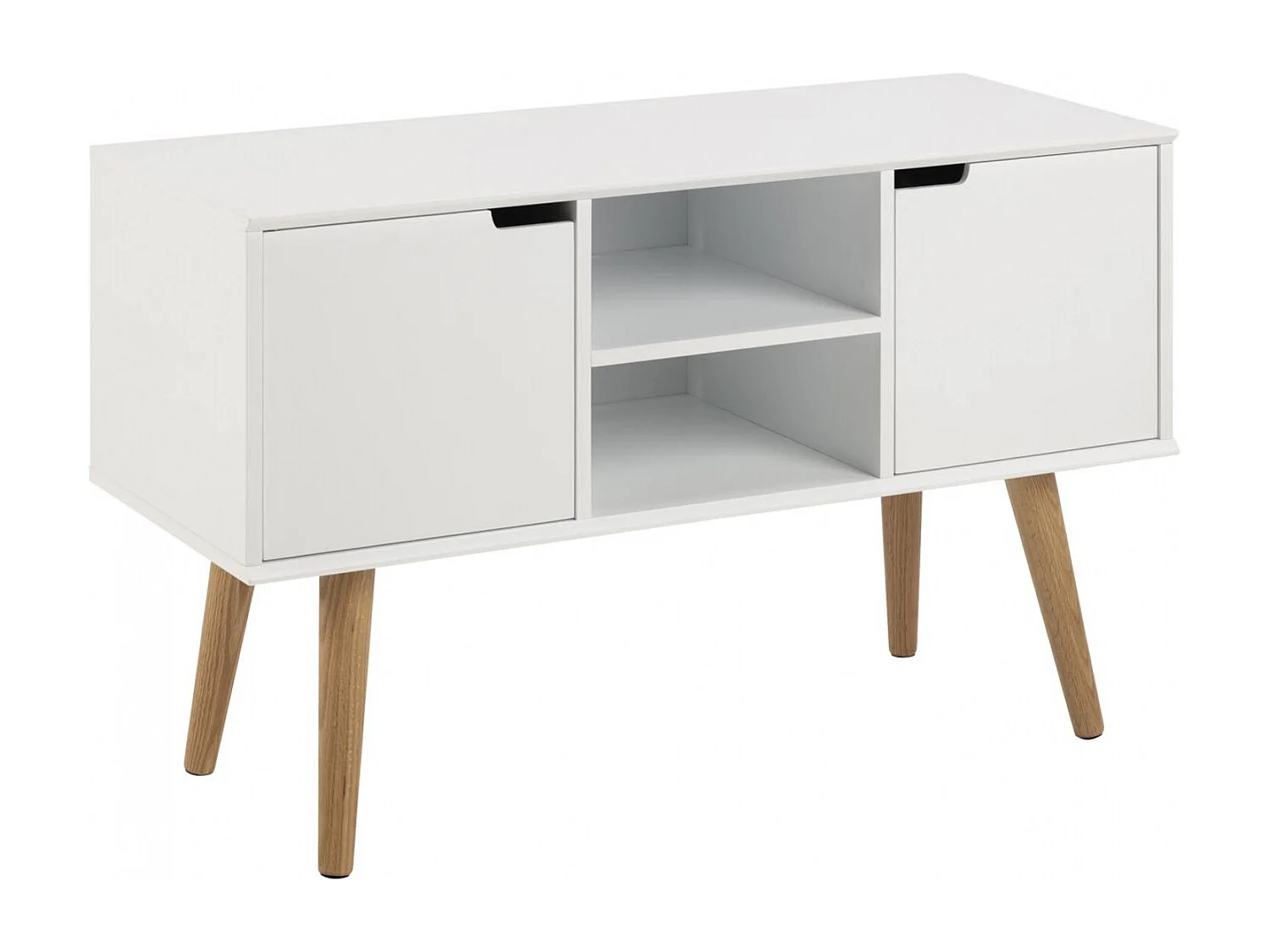 Buffet scandinave blanc avec 2 placards LOKKA