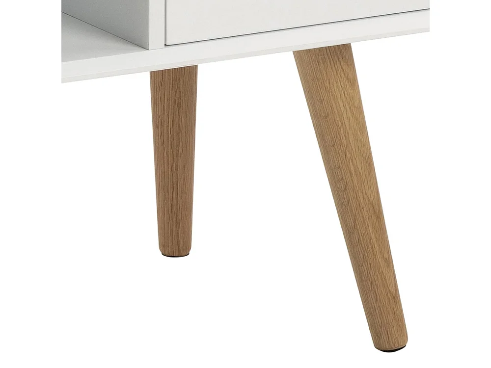 Buffet scandinave blanc avec 2 placards LOKKA