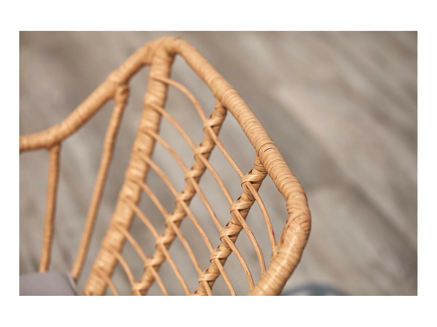 Salotto da balcone 4 posti in resina beige e nero PAREA