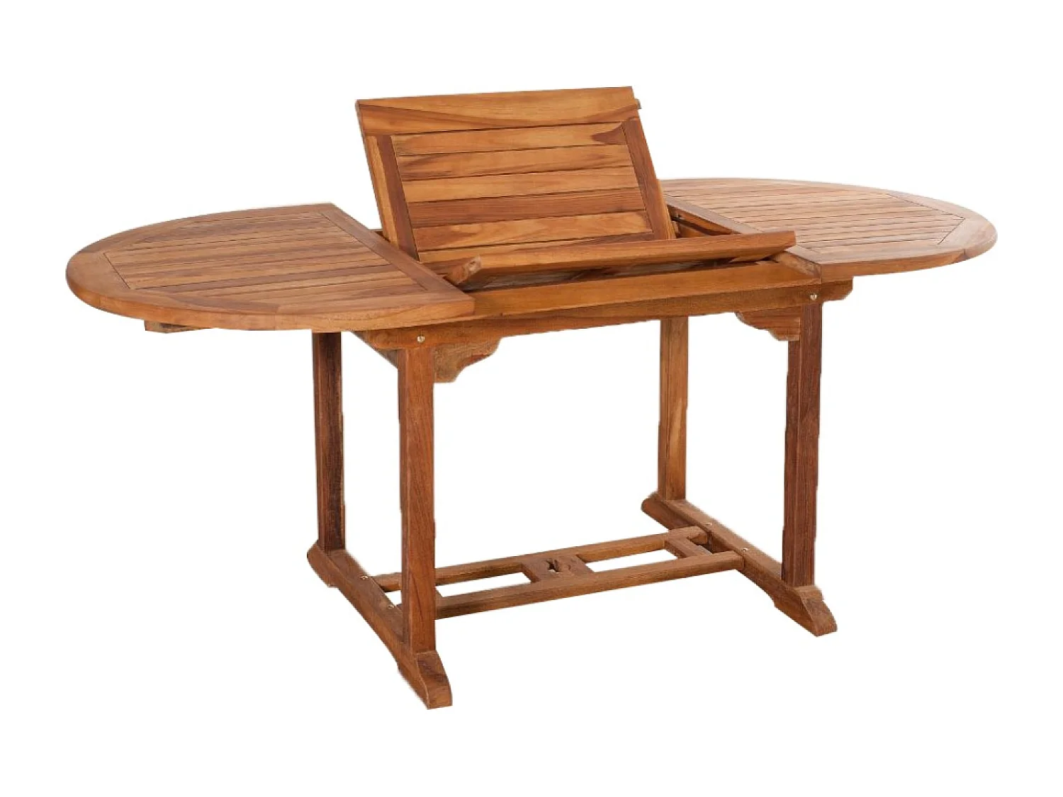 Salon de jardin Teck huilé 6 pers - Table ovale 4 chaises 2 fauteuils LUBOK