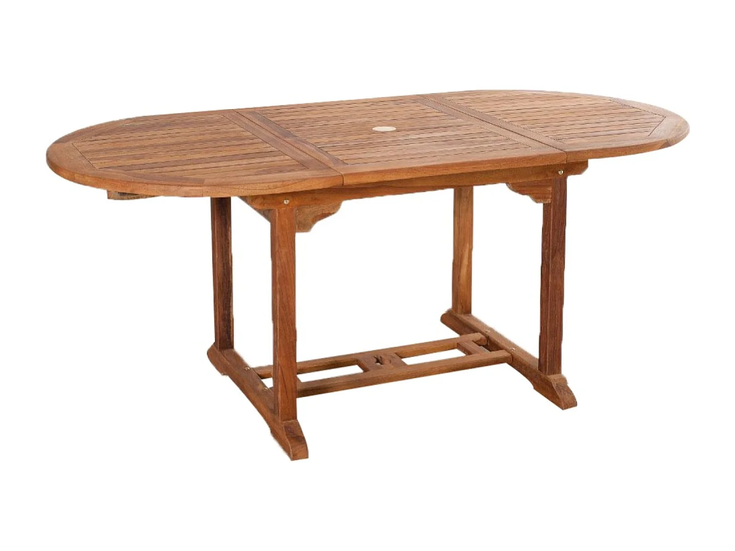 Salon de jardin Teck huilé 6 pers - Table ovale 4 chaises 2 fauteuils LUBOK