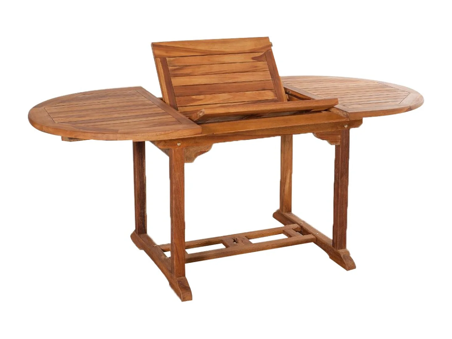 Salon de jardin Teck huilé 6 pers - Table ovale 4 chaises 2 fauteuils LUBOK