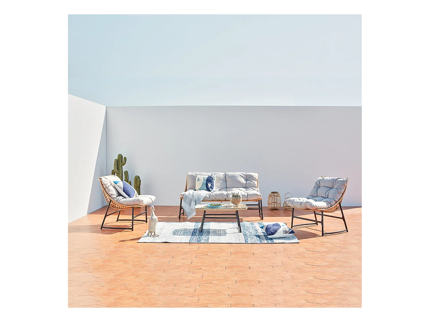 Salotto da giardino basso in resina GUAHANA