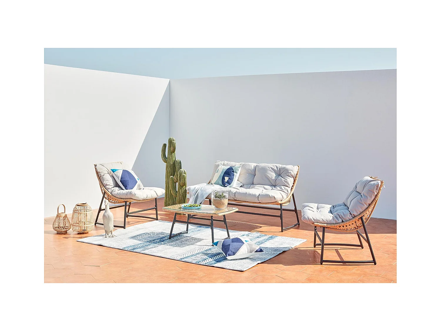 Salotto da giardino basso in resina GUAHANA