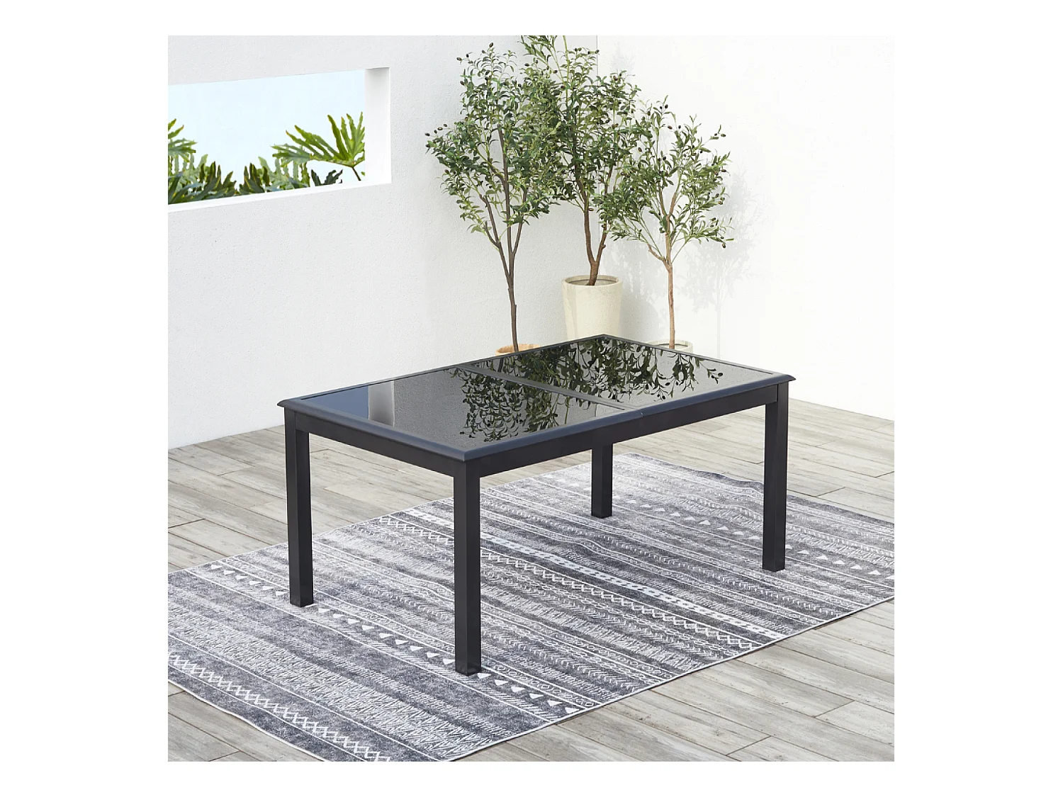 Tavolo da giardino e 10 sedie in alluminio grigio RAVENNE