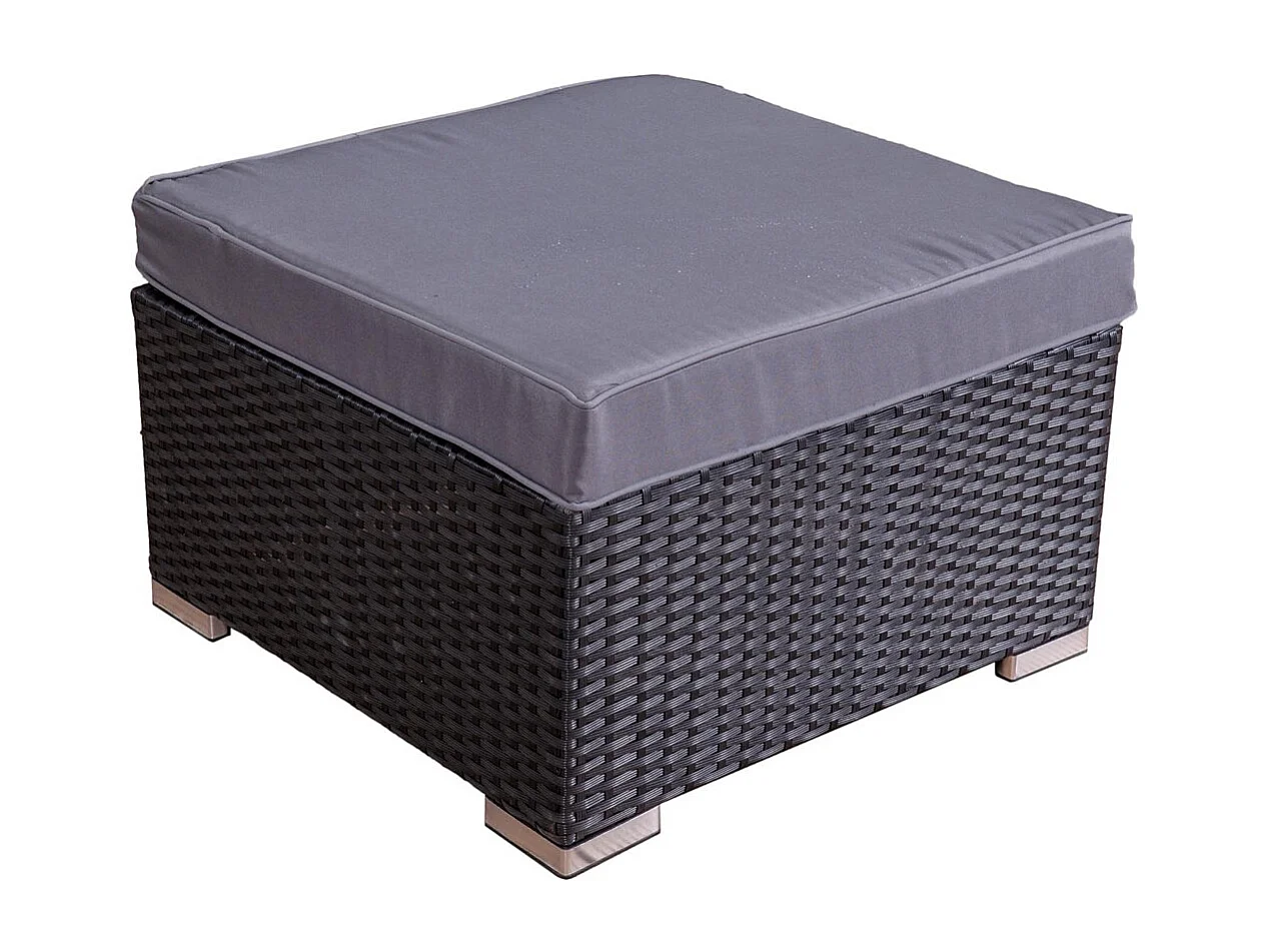 Conjunto de jardín 6 plazas de resina trenzada negro/gris NEVALA