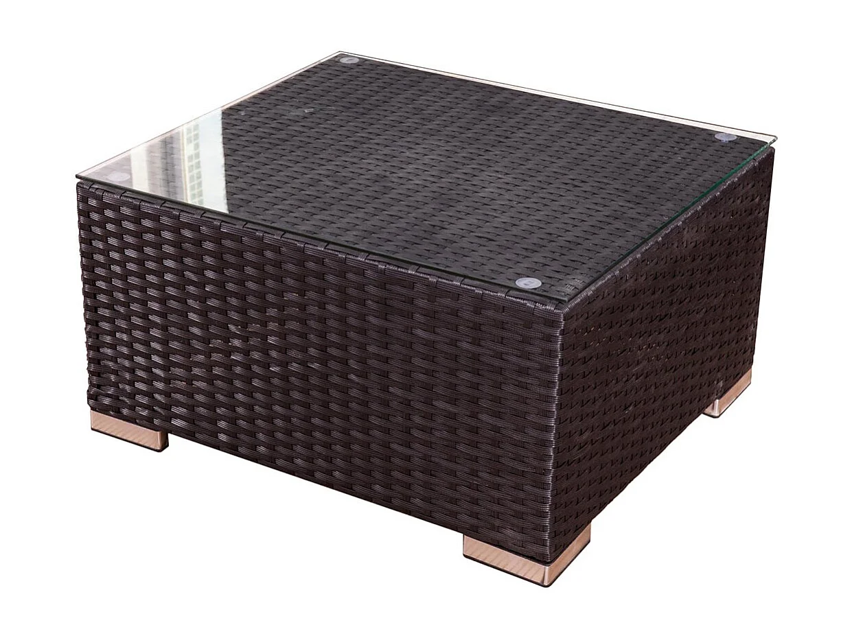 Conjunto de jardín 6 plazas de resina trenzada negro/gris NEVALA