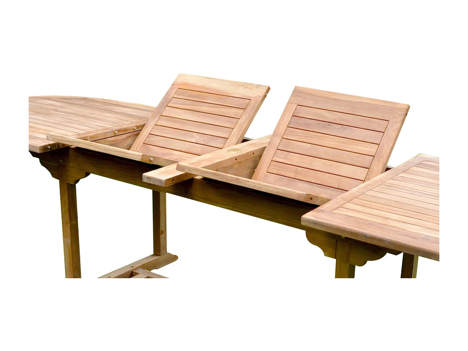 Salon de jardin Teck massif 10-12 personnes - Table ovale + 10 chaises KAJANG