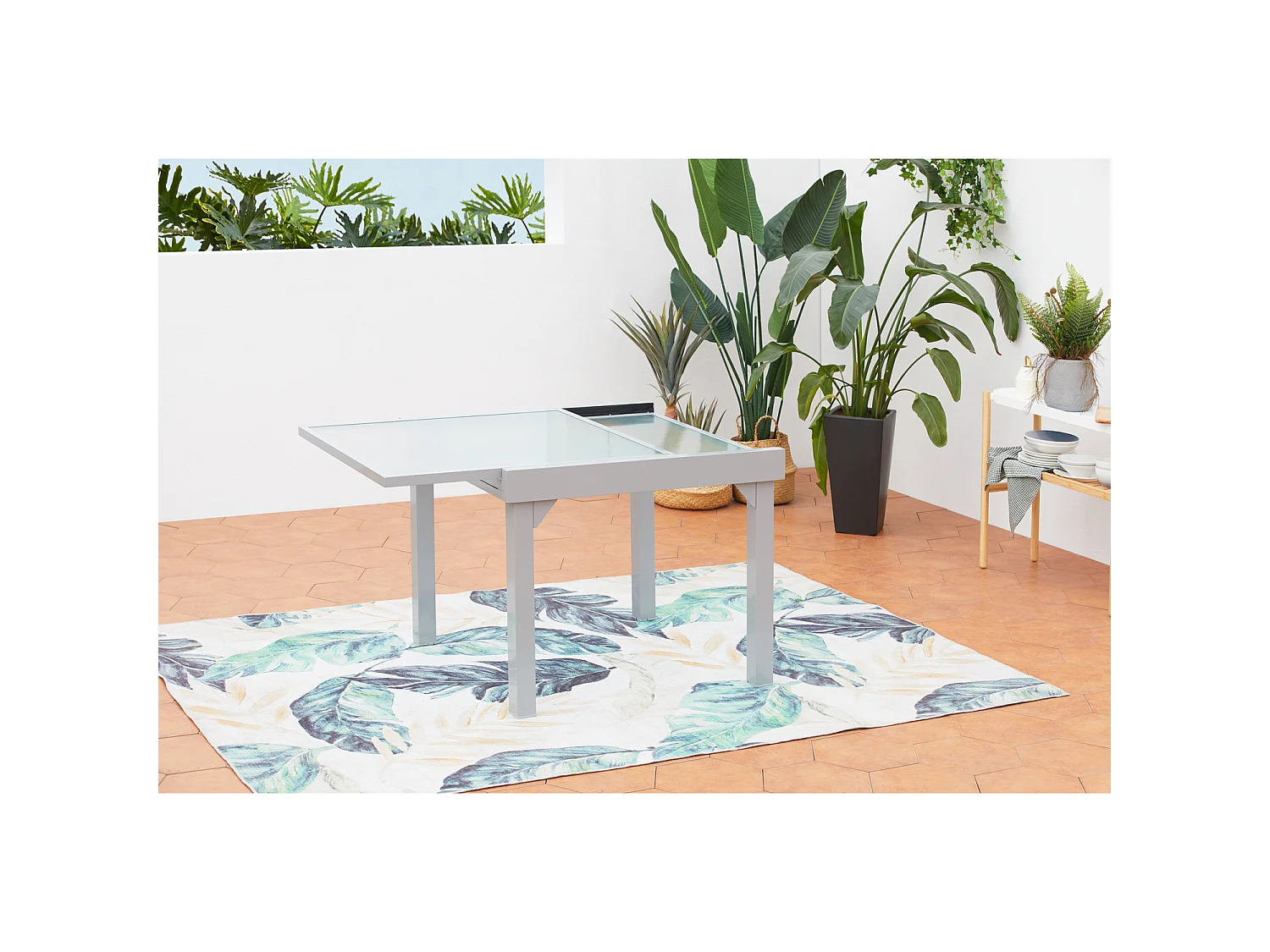Ausziehbarer Aluminium-Gartenmöbel-Set für 8 Personen + 8 Stühle Molvina
