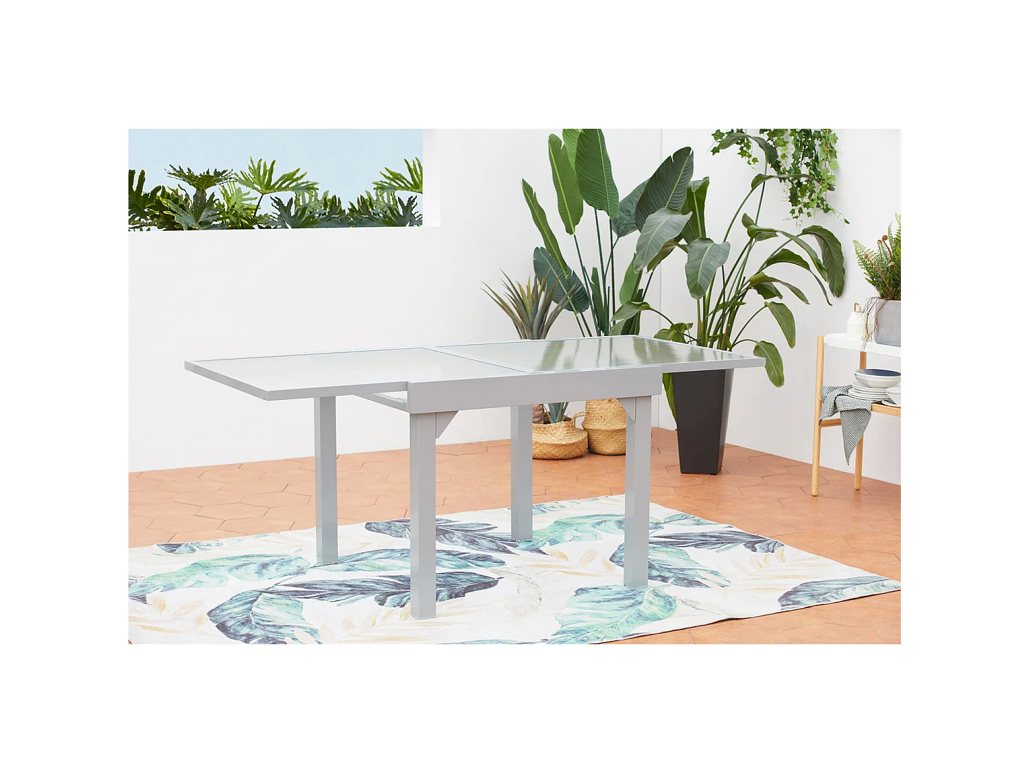 Ausziehbarer Aluminium-Gartenmöbel-Set für 8 Personen + 8 Stühle Molvina