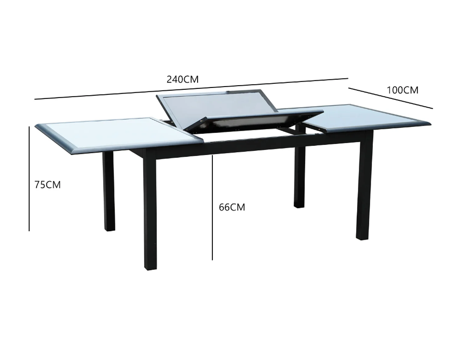 Table de jardin et 6 chaises en aluminium gris RAVENNE