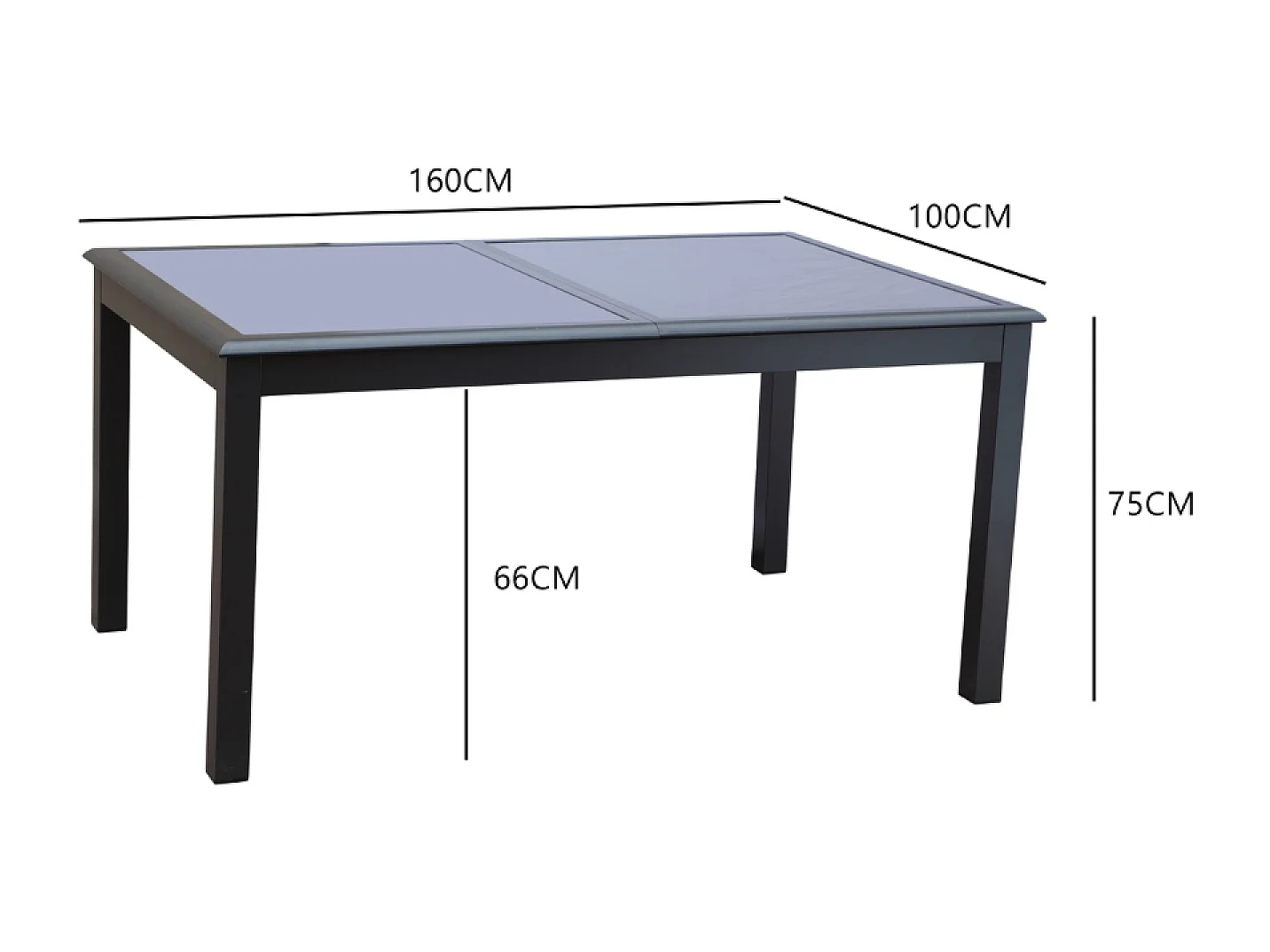 Table de jardin et 6 chaises en aluminium gris RAVENNE