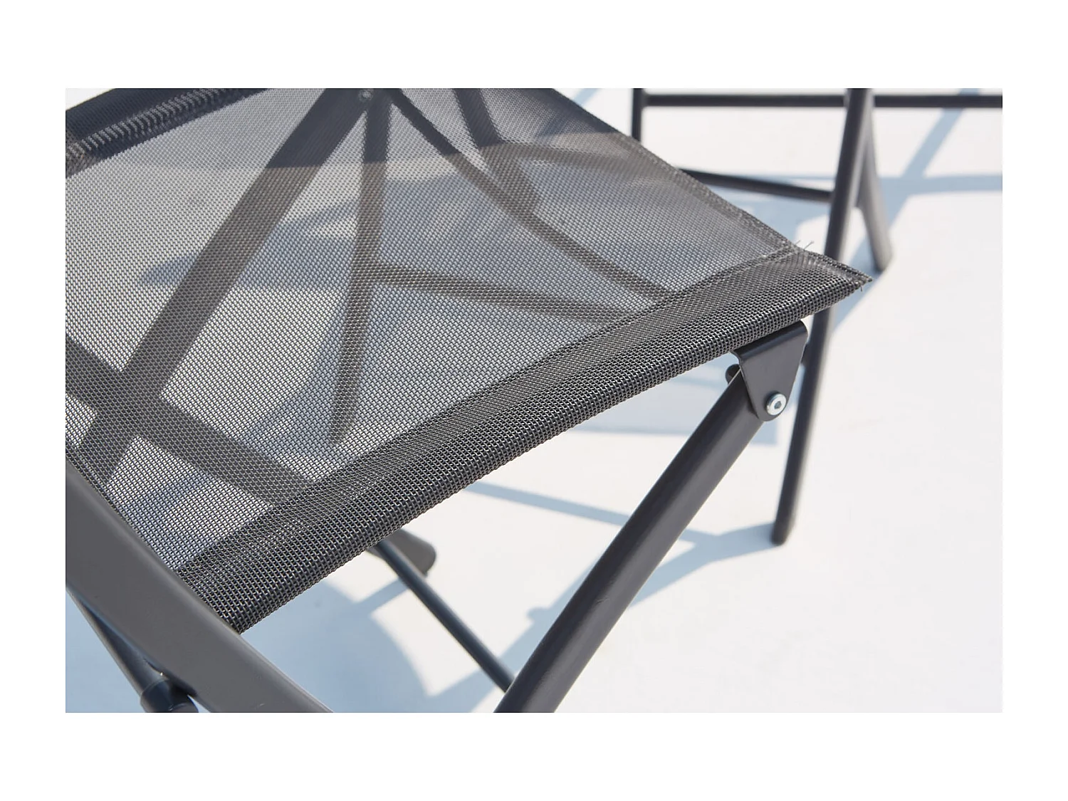 2-Sitzer Balkon Sitzgruppe aus Edelstahl grau COLISÉE