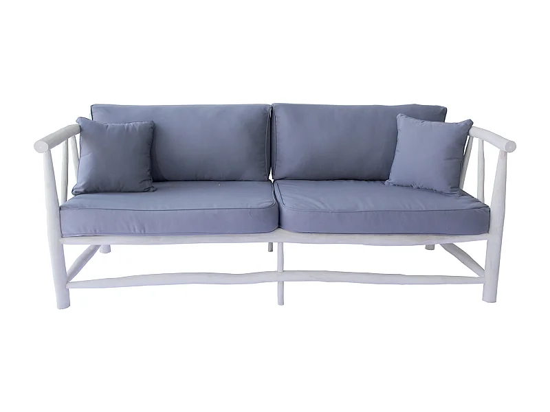 Sillón 3 personas de madera teca con cojín TIKA