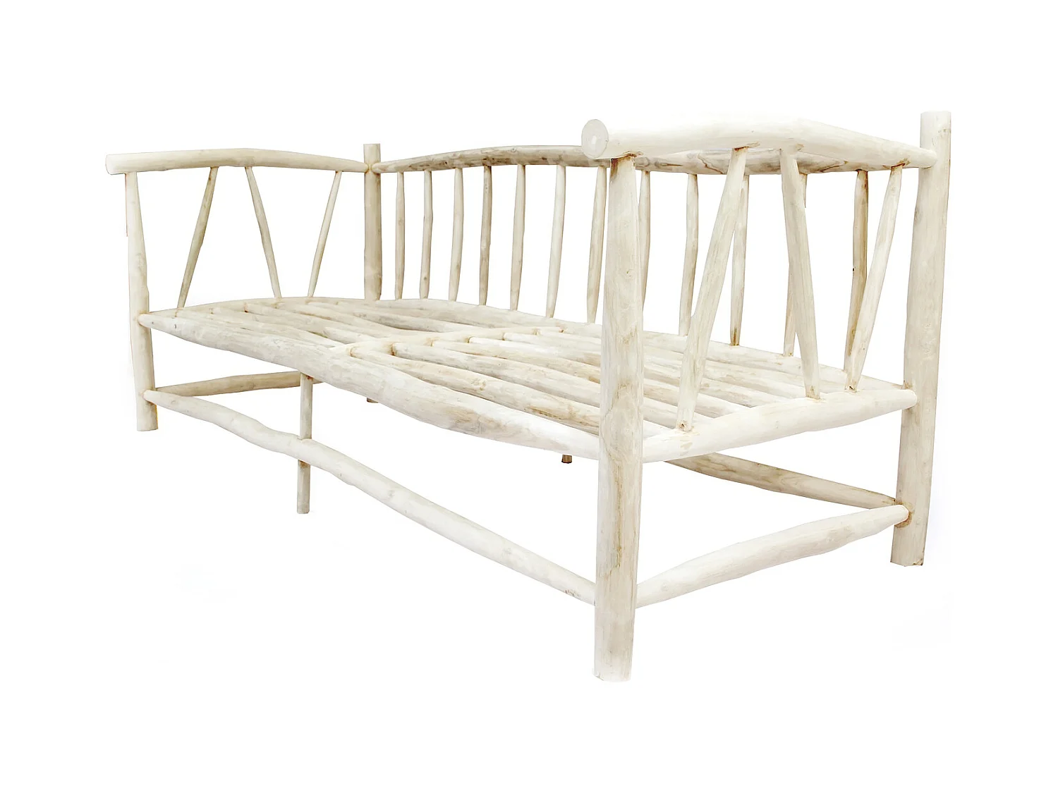 Sillón 3 personas de madera teca con cojín TIKA