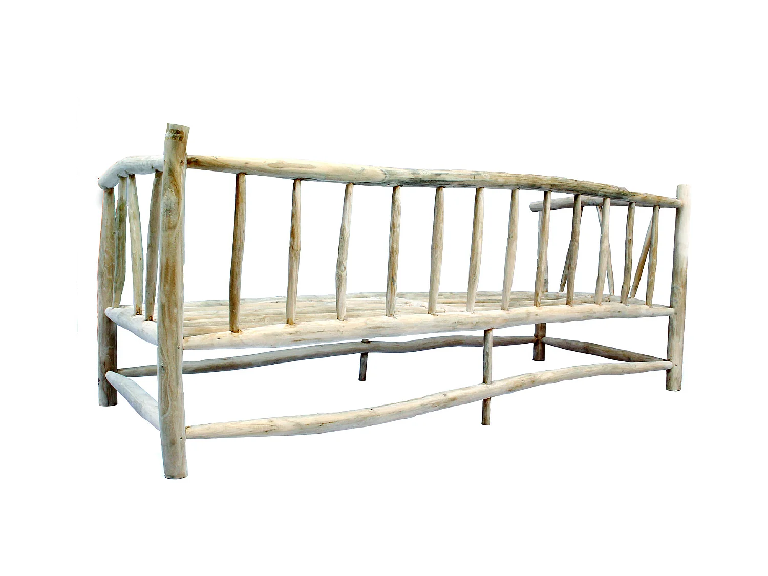 Sillón 3 personas de madera teca con cojín TIKA