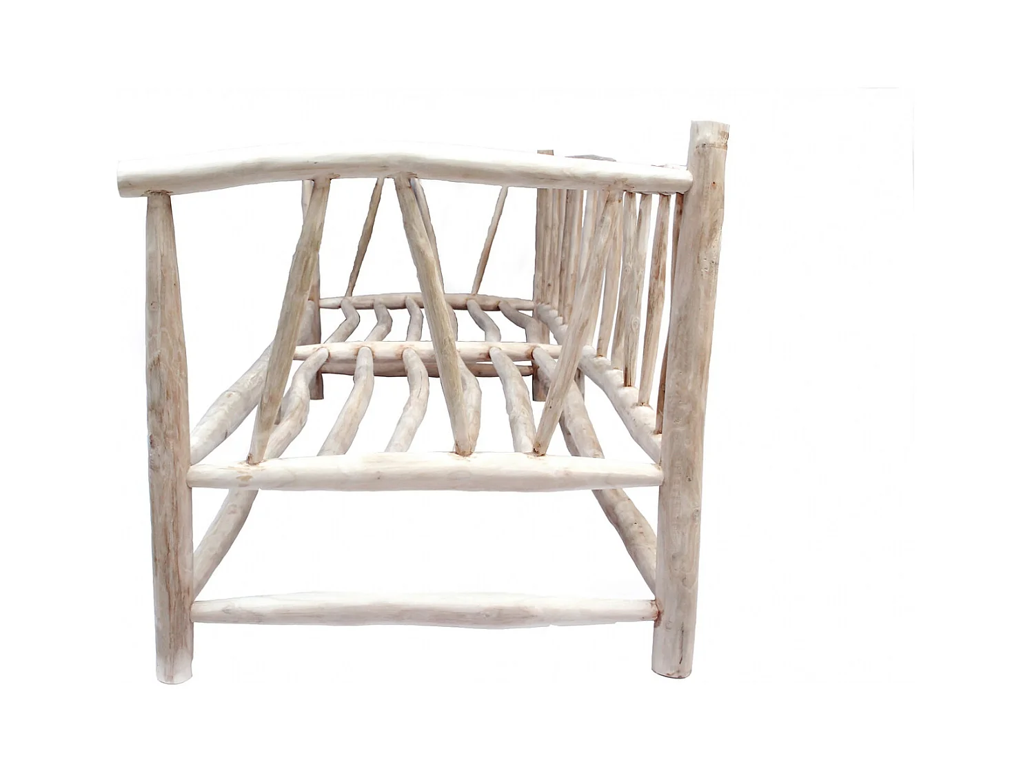 Sillón 3 personas de madera teca con cojín TIKA