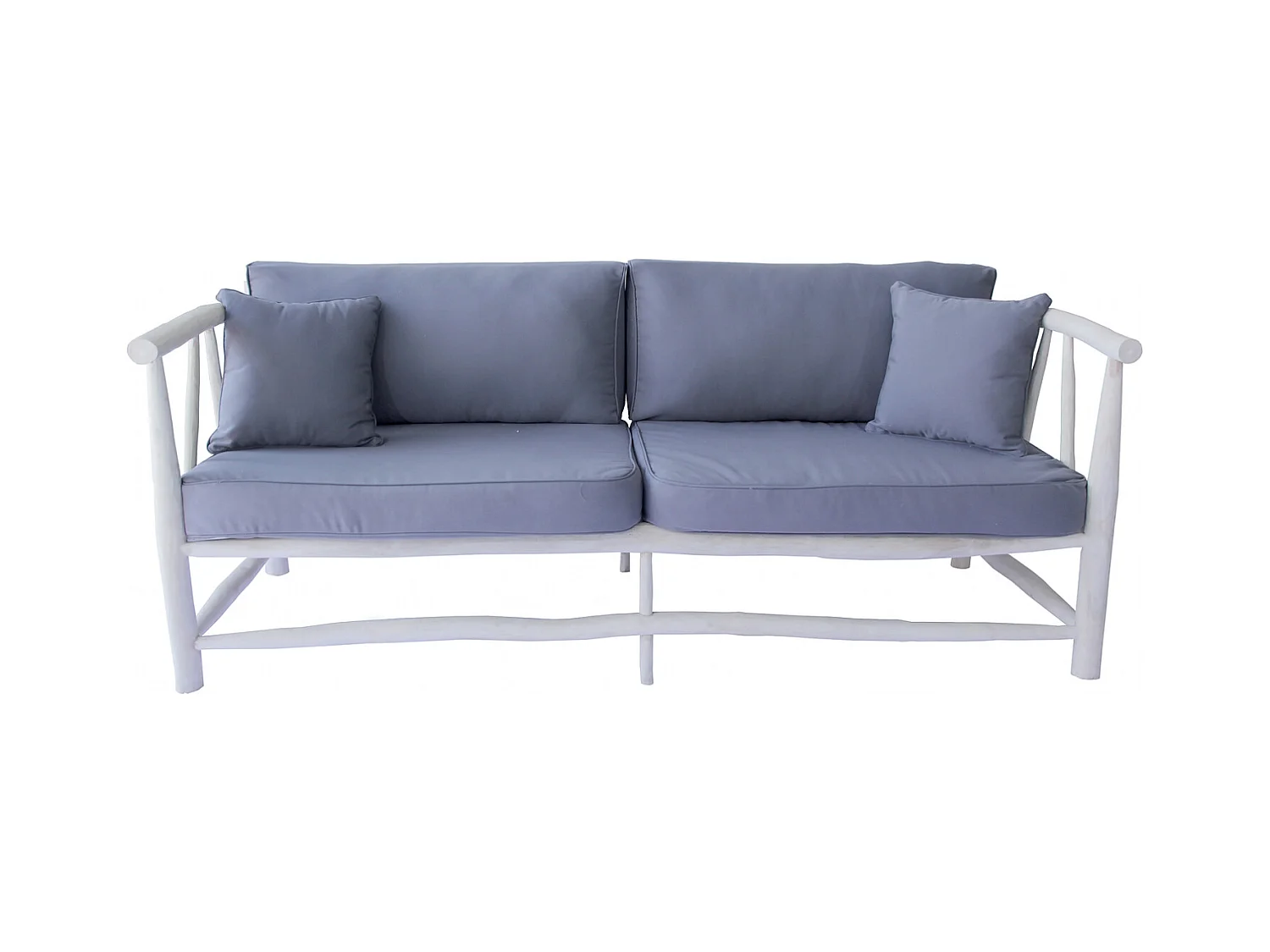Poltrona de 3 lugares em teca natural com almofada TIKA - Confortável e elegante para interior e exterior