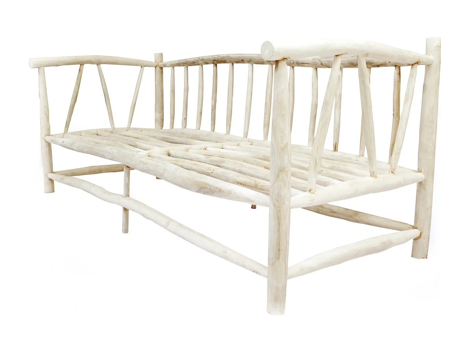 Poltrona 3 posti in teak naturale con cuscino TIKA