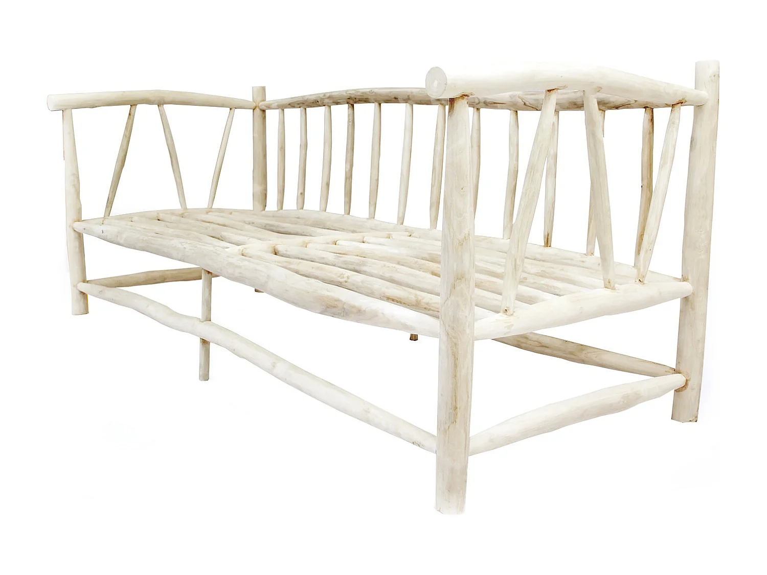 Poltrona 3 posti in teak naturale con cuscino TIKA