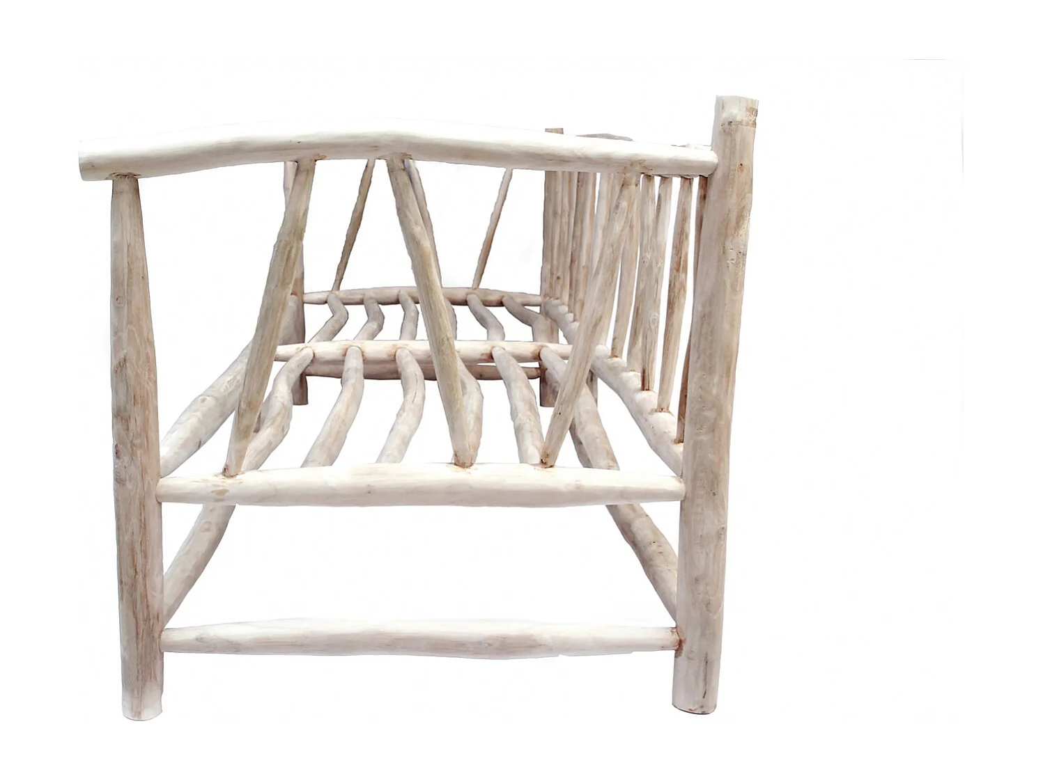 Poltrona 3 posti in teak naturale con cuscino TIKA