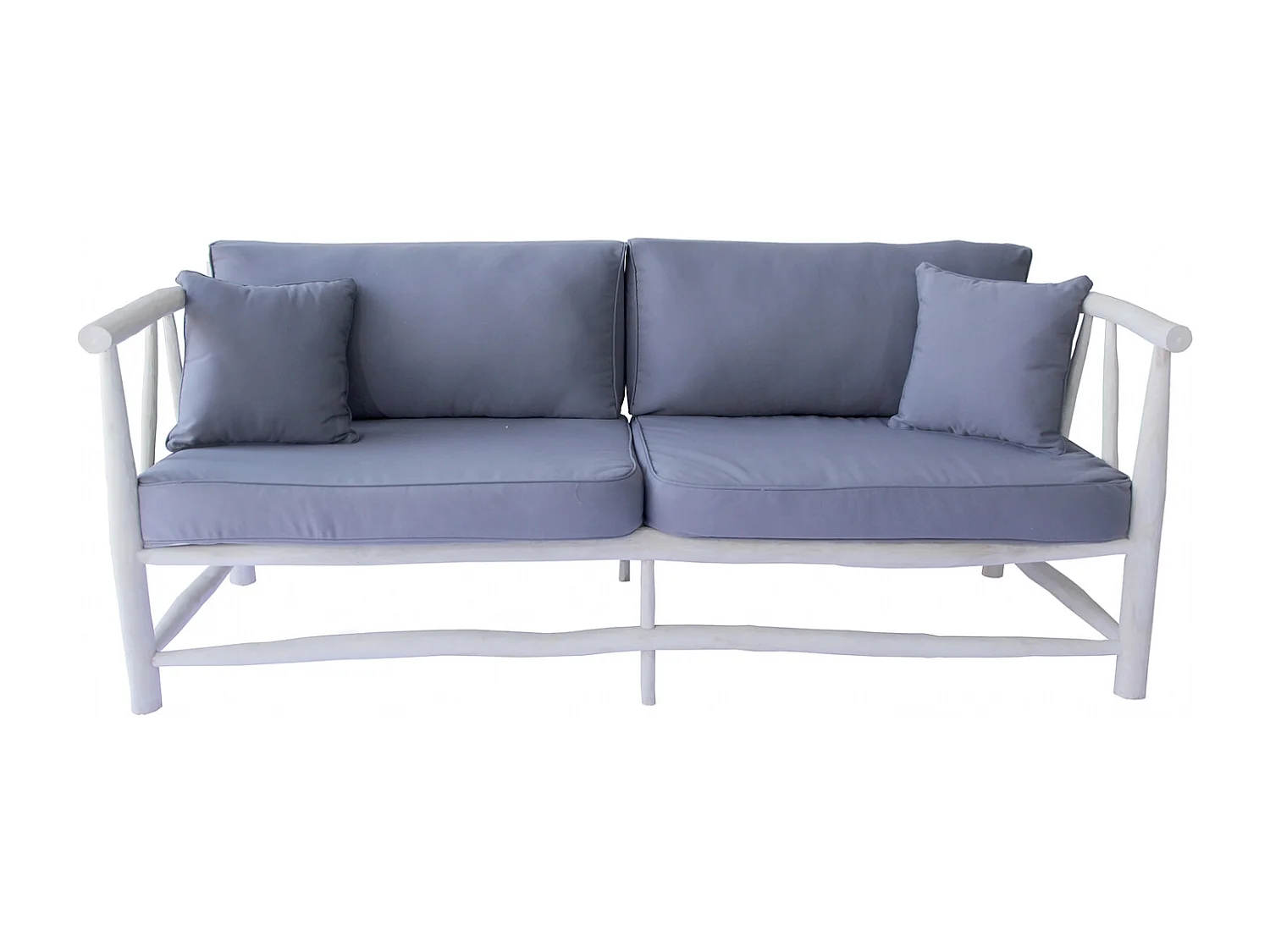 TIKA - Fauteuil 3 personnes en teck naturel avec coussin