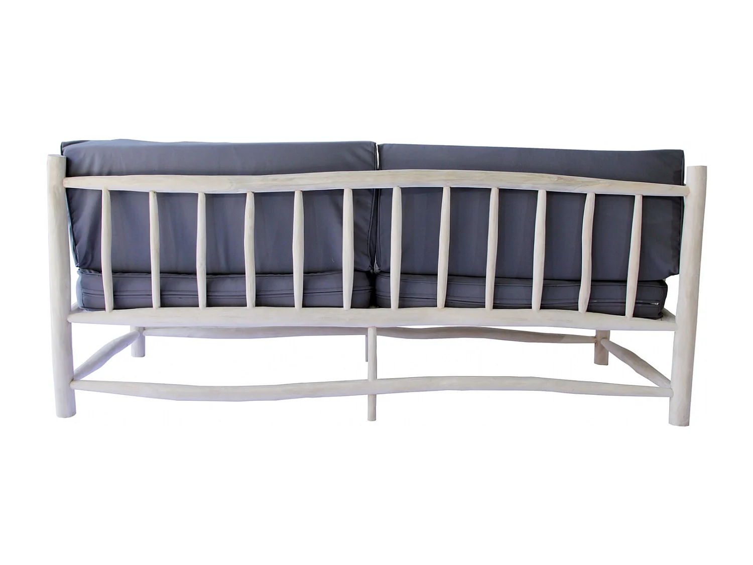 TIKA - Fauteuil 3 personnes en teck naturel avec coussin