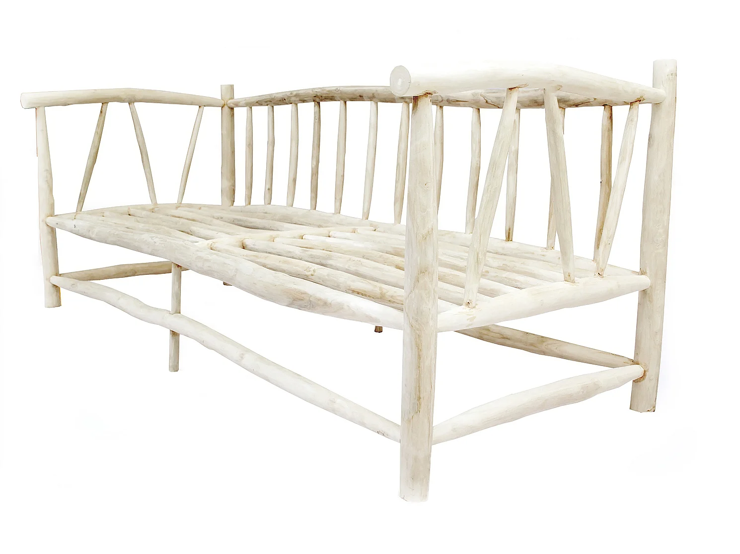 Poltrona 3 posti in teak naturale con cuscino TIKA