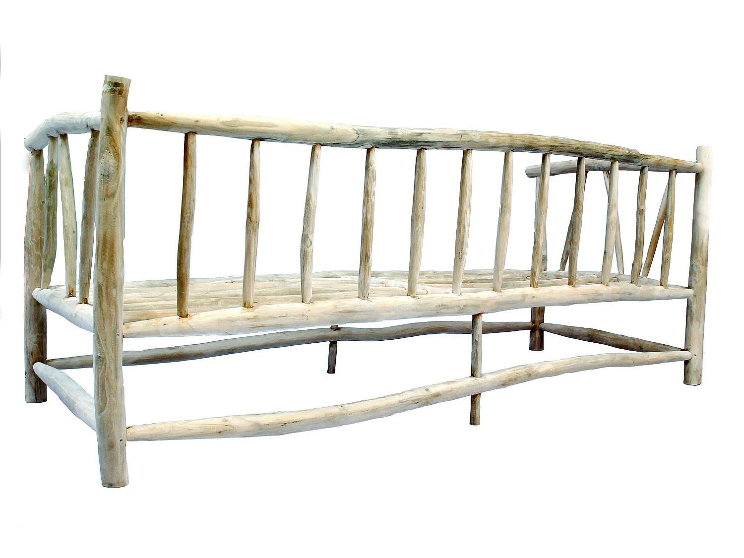 Poltrona 3 posti in teak naturale con cuscino TIKA