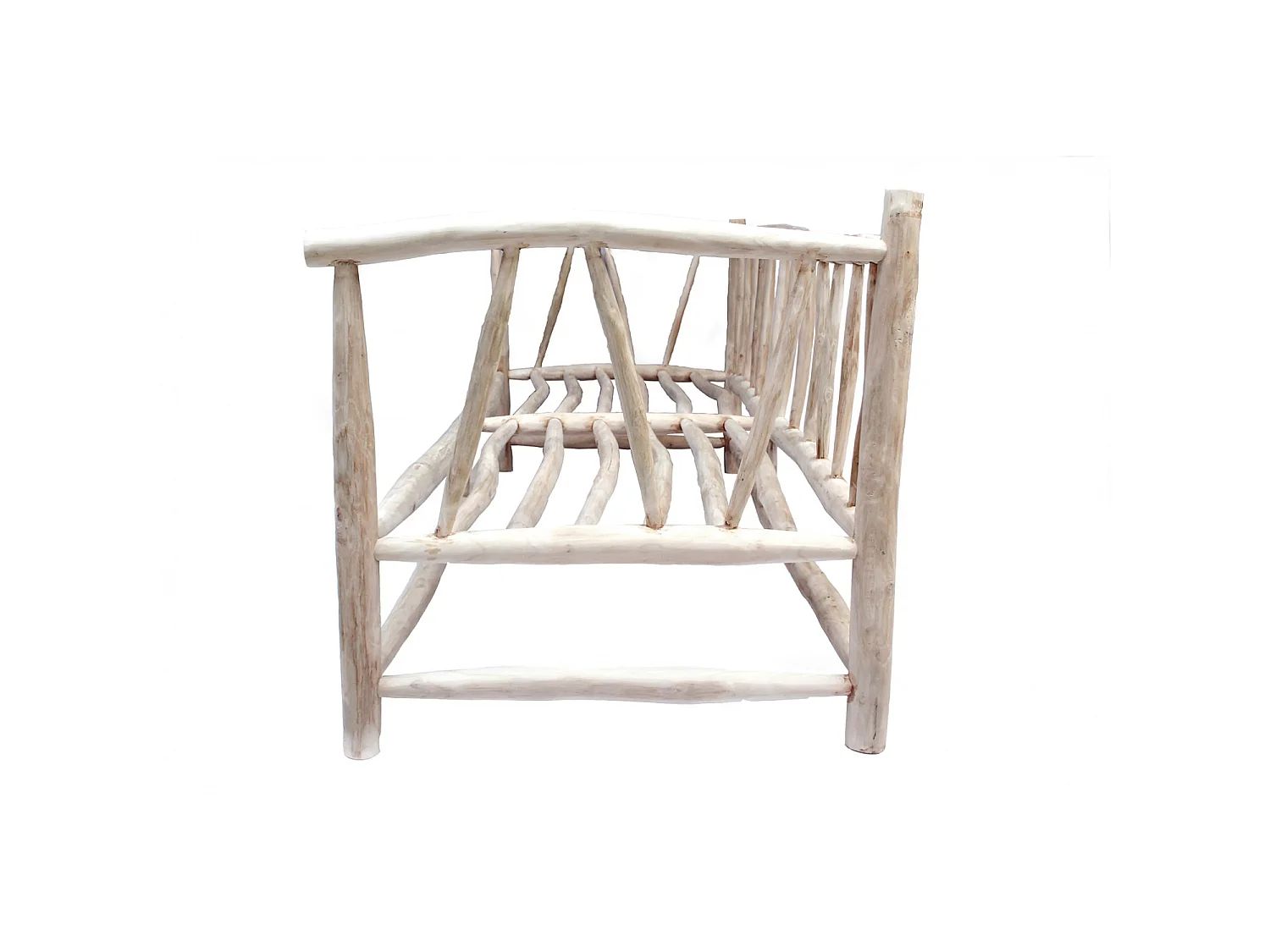Poltrona 3 posti in teak naturale con cuscino TIKA