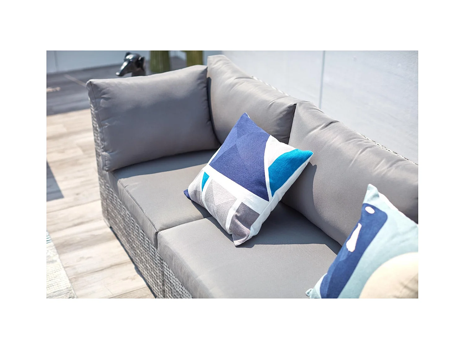 Salon jardin bas 6 places en résine gris PEANA