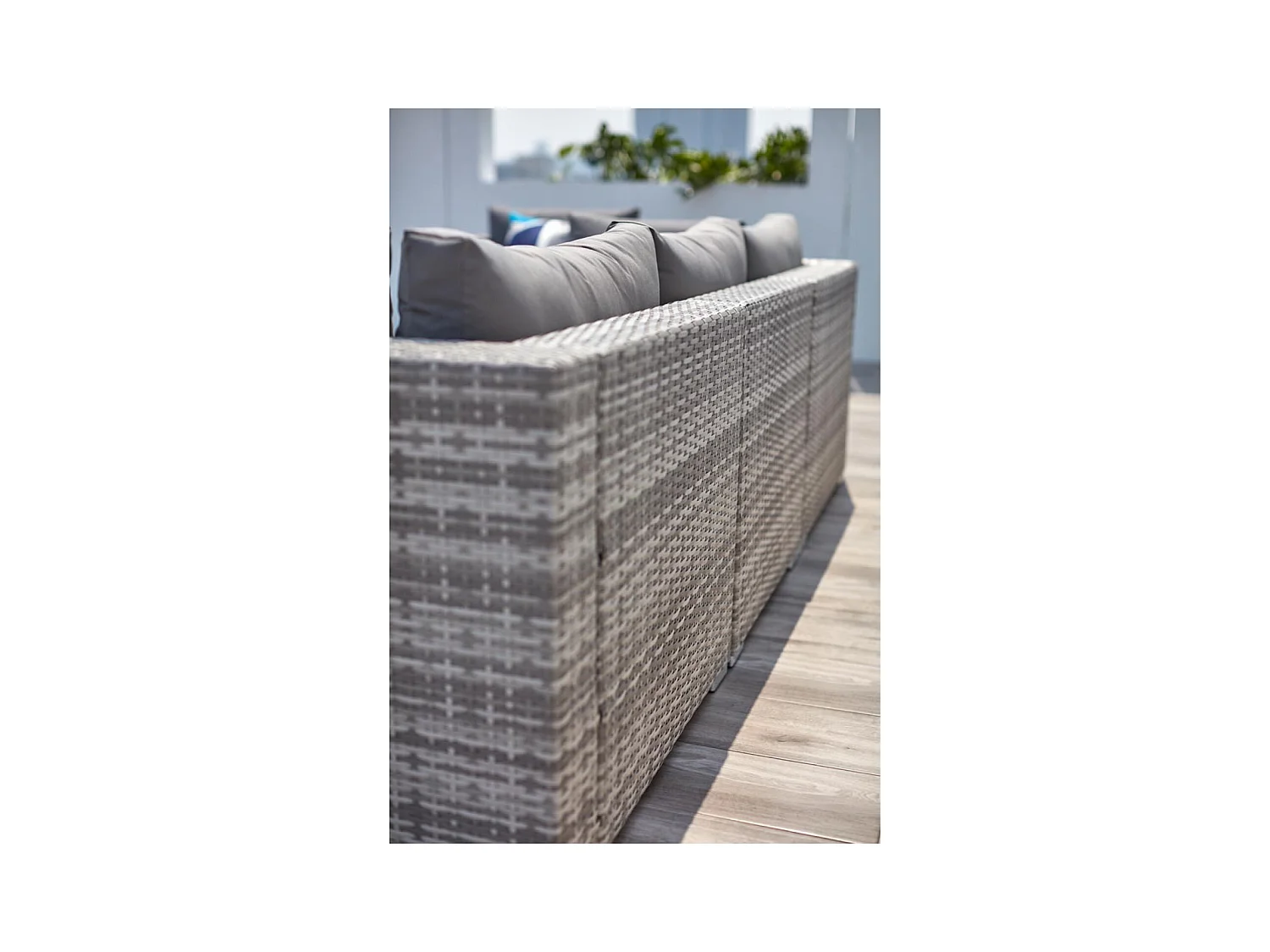 Salon jardin bas 6 places en résine gris PEANA