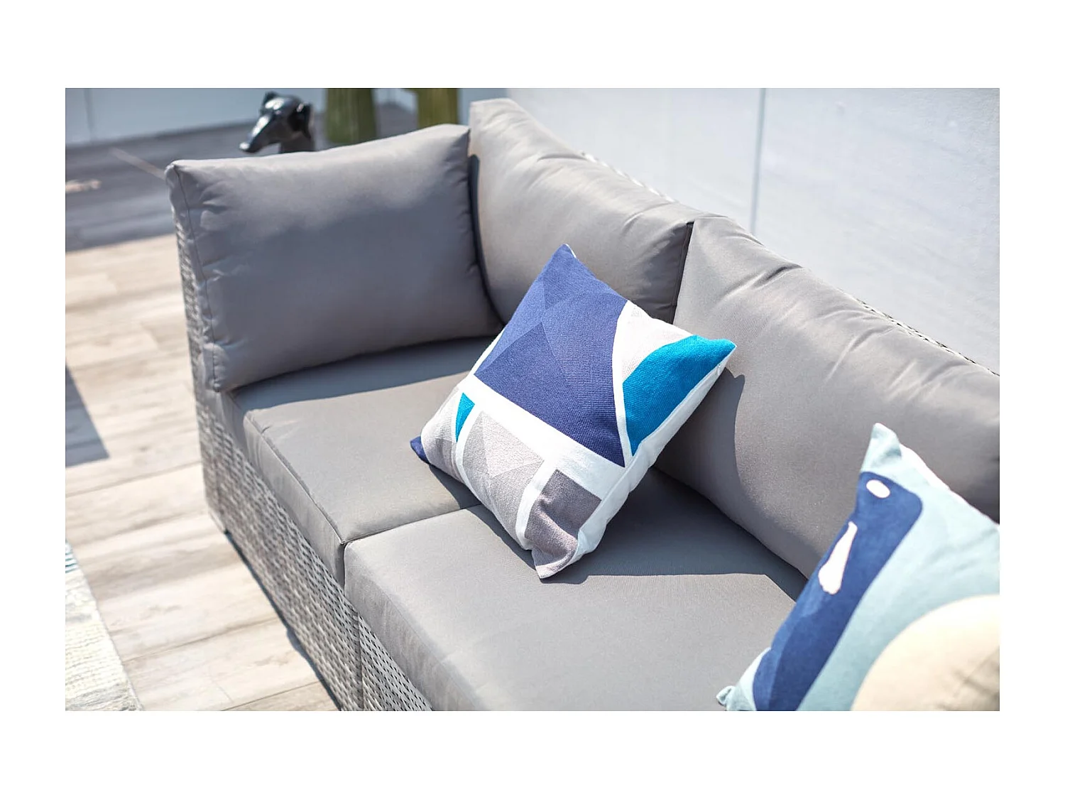 Salon jardin bas 6 places en résine gris PEANA