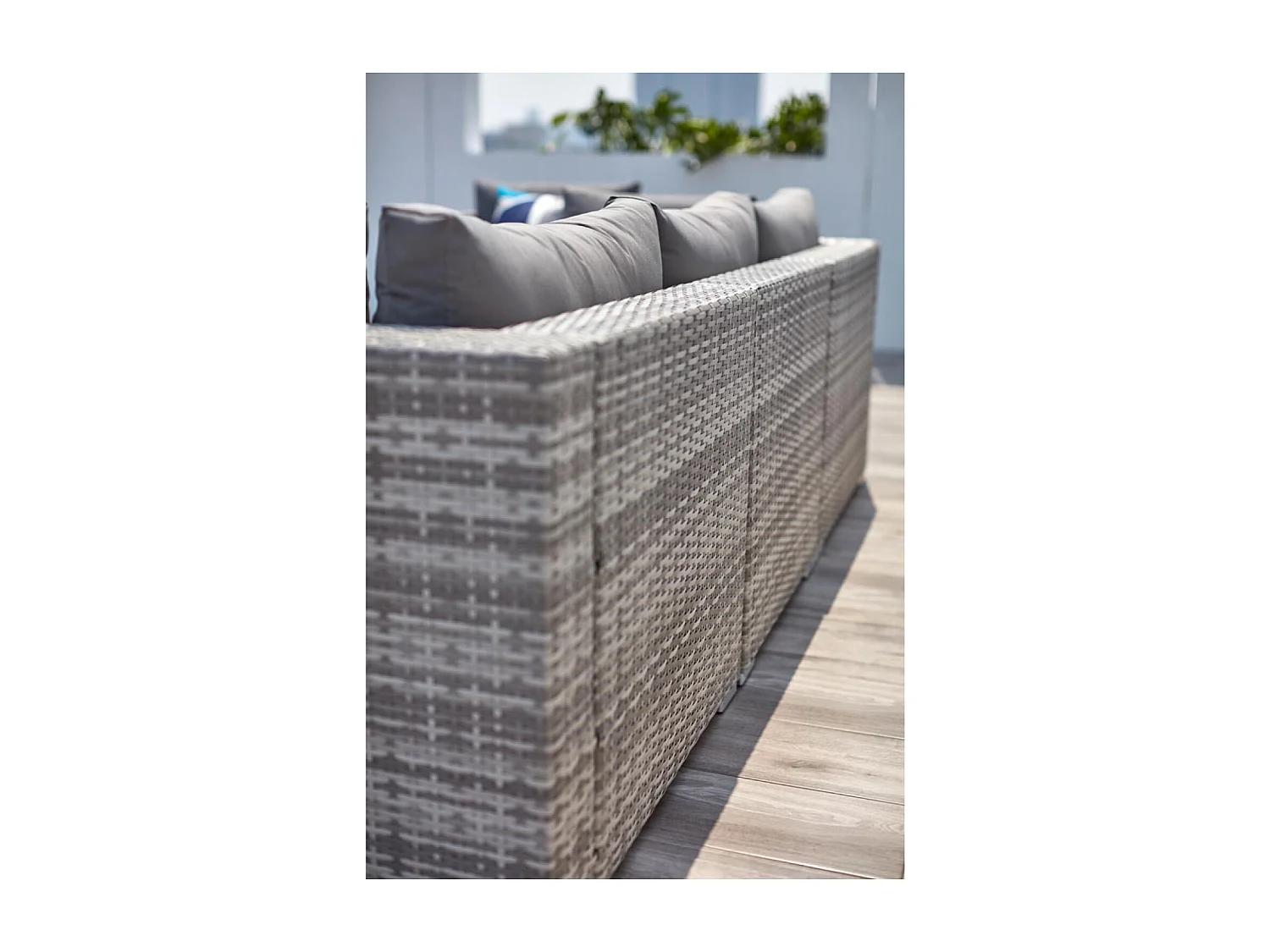 Salon jardin bas 6 places en résine gris PEANA