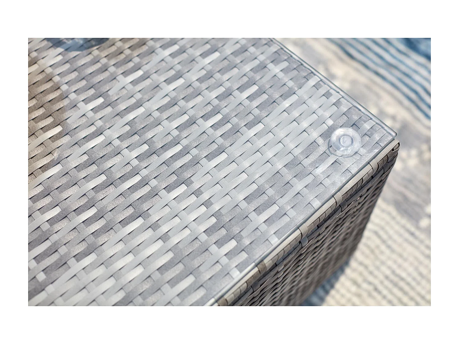 Salon jardin bas 6 places en résine gris PEANA