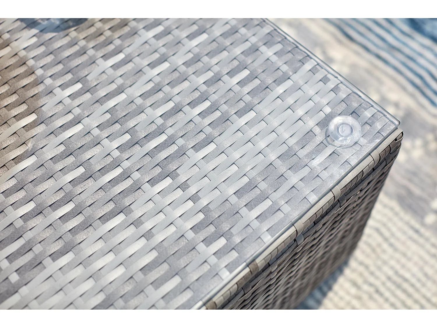 Salon jardin bas 6 places en résine gris PEANA