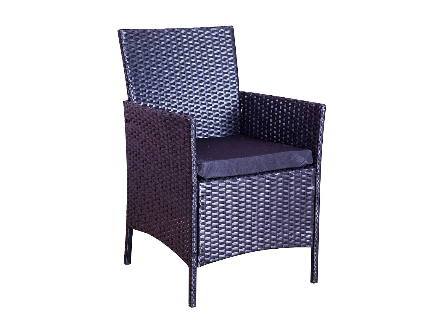 Loungeset voor 4 personen van zwart gevlochten hars Mykonos Modern en design