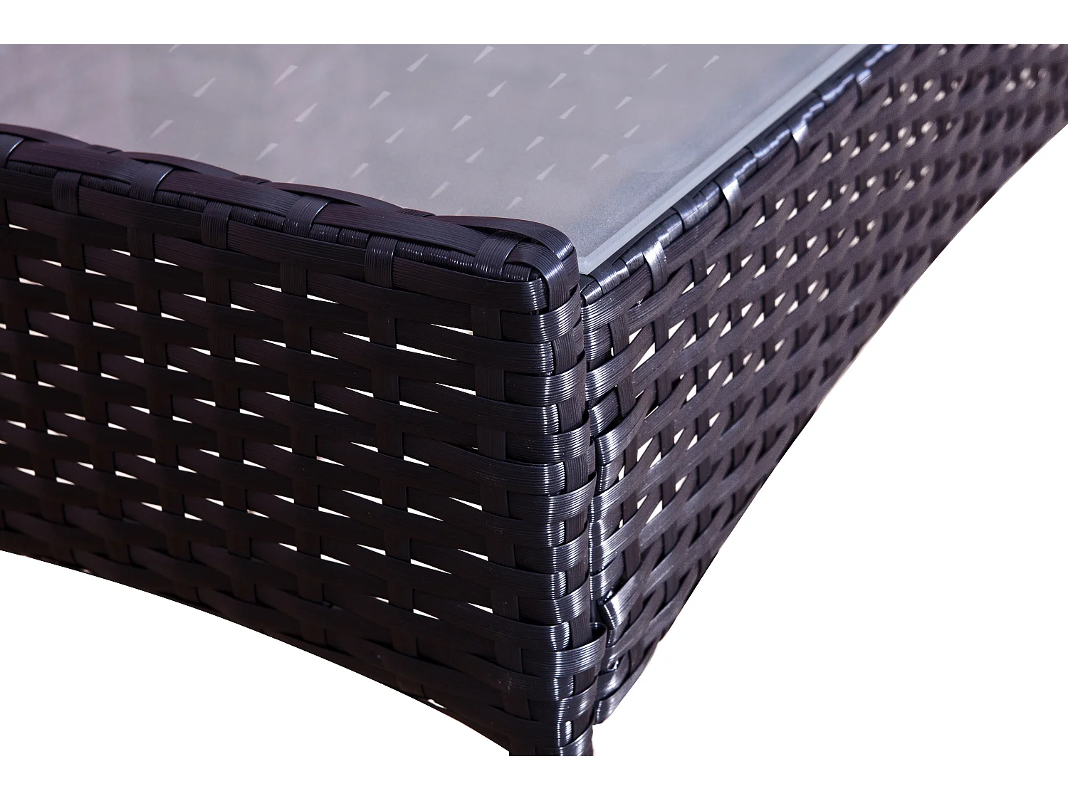 Loungeset voor 4 personen van zwart gevlochten hars Mykonos Modern en design