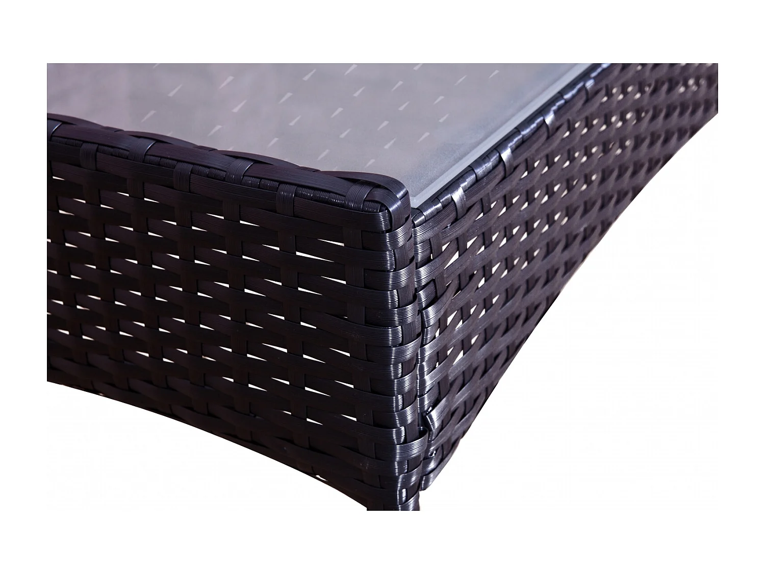 Loungeset voor 4 personen van zwart gevlochten hars Mykonos Modern en design