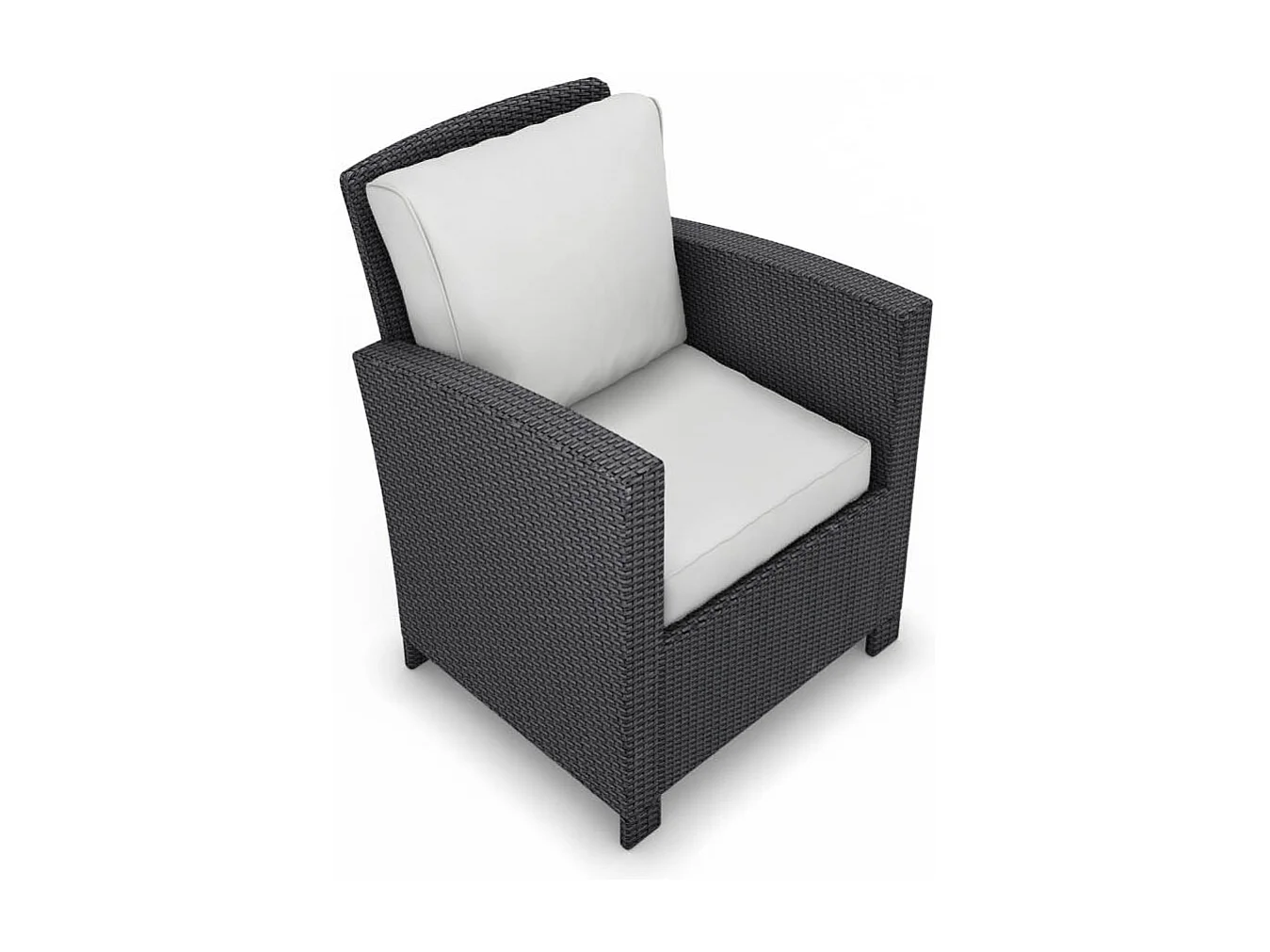 Salon de jardin 7 places en résine tressée noir et blanc MODENA