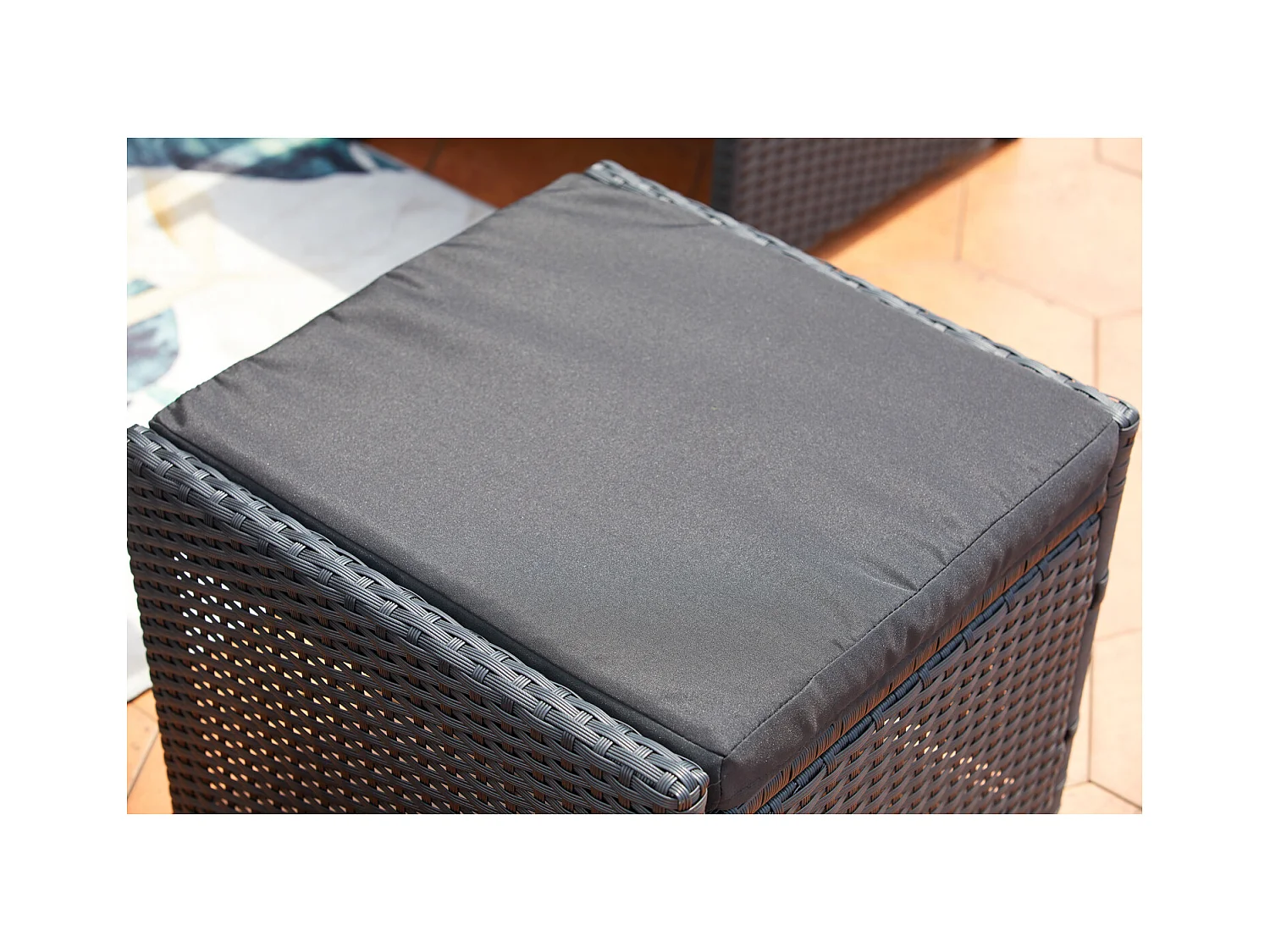 Salotto da giardino a incasso 12 persone resina intrecciata nero/nero MIAMI