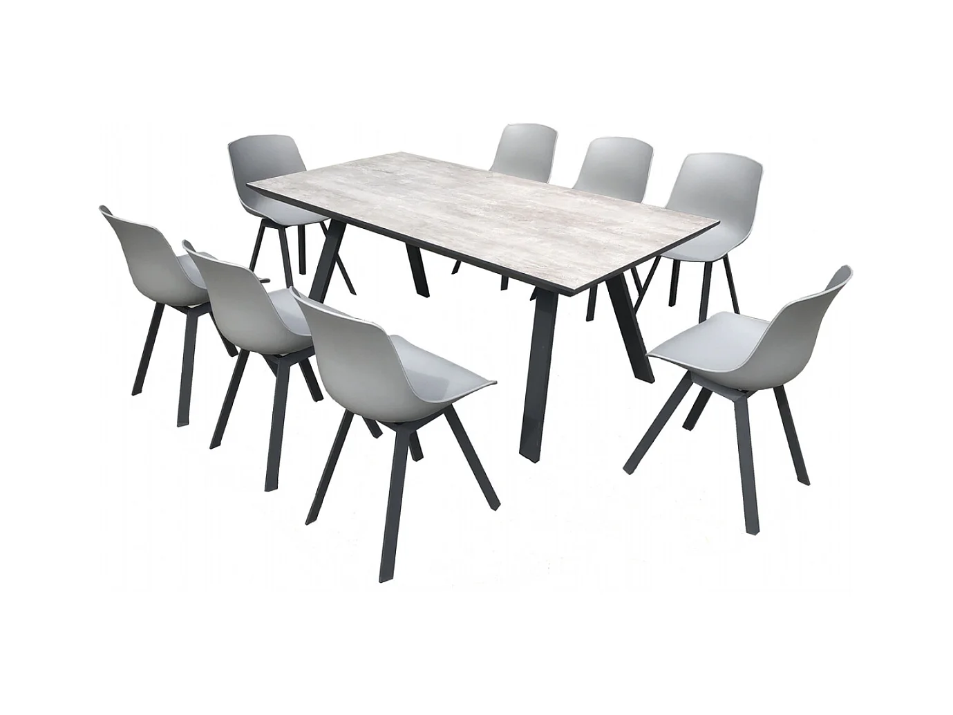 Conjunto de jardín 8 plazas de aluminio TEMARA