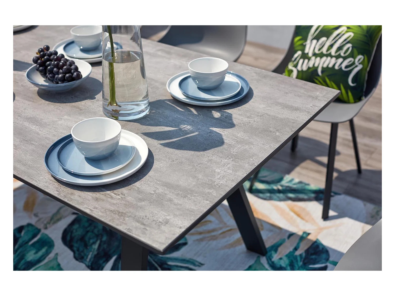 Conjunto de jardín 8 plazas de aluminio TEMARA