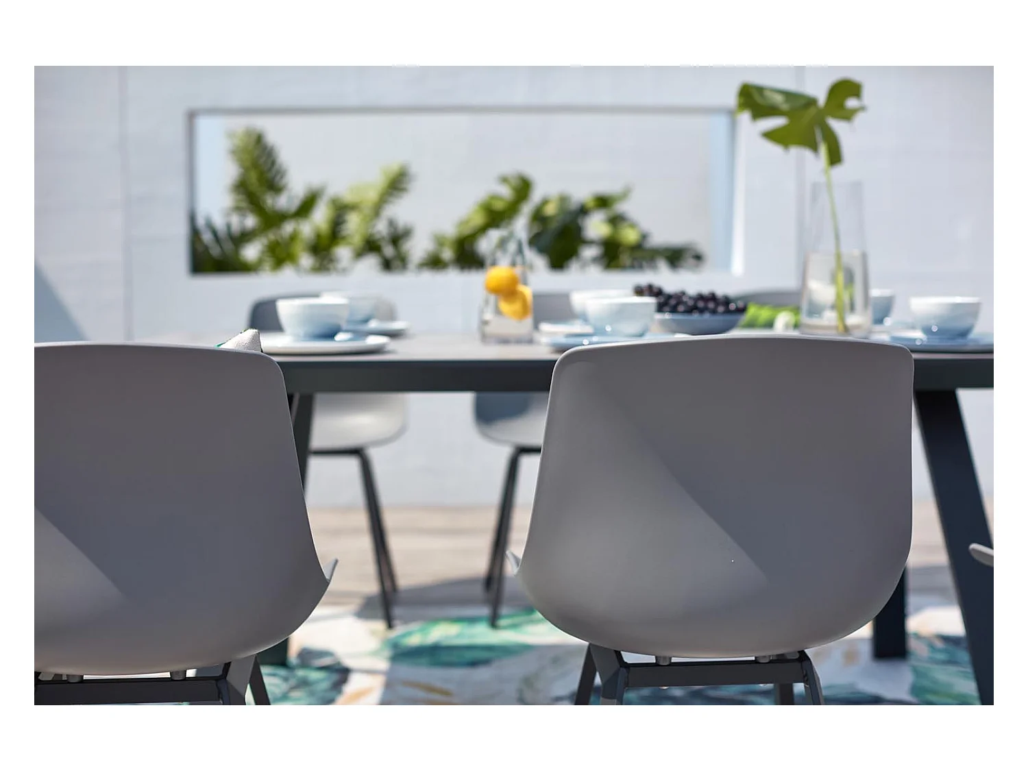 Conjunto de jardín 8 plazas de aluminio TEMARA