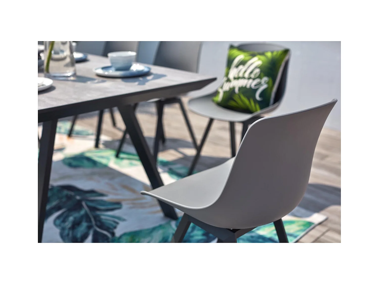 Conjunto de jardín 8 plazas de aluminio TEMARA