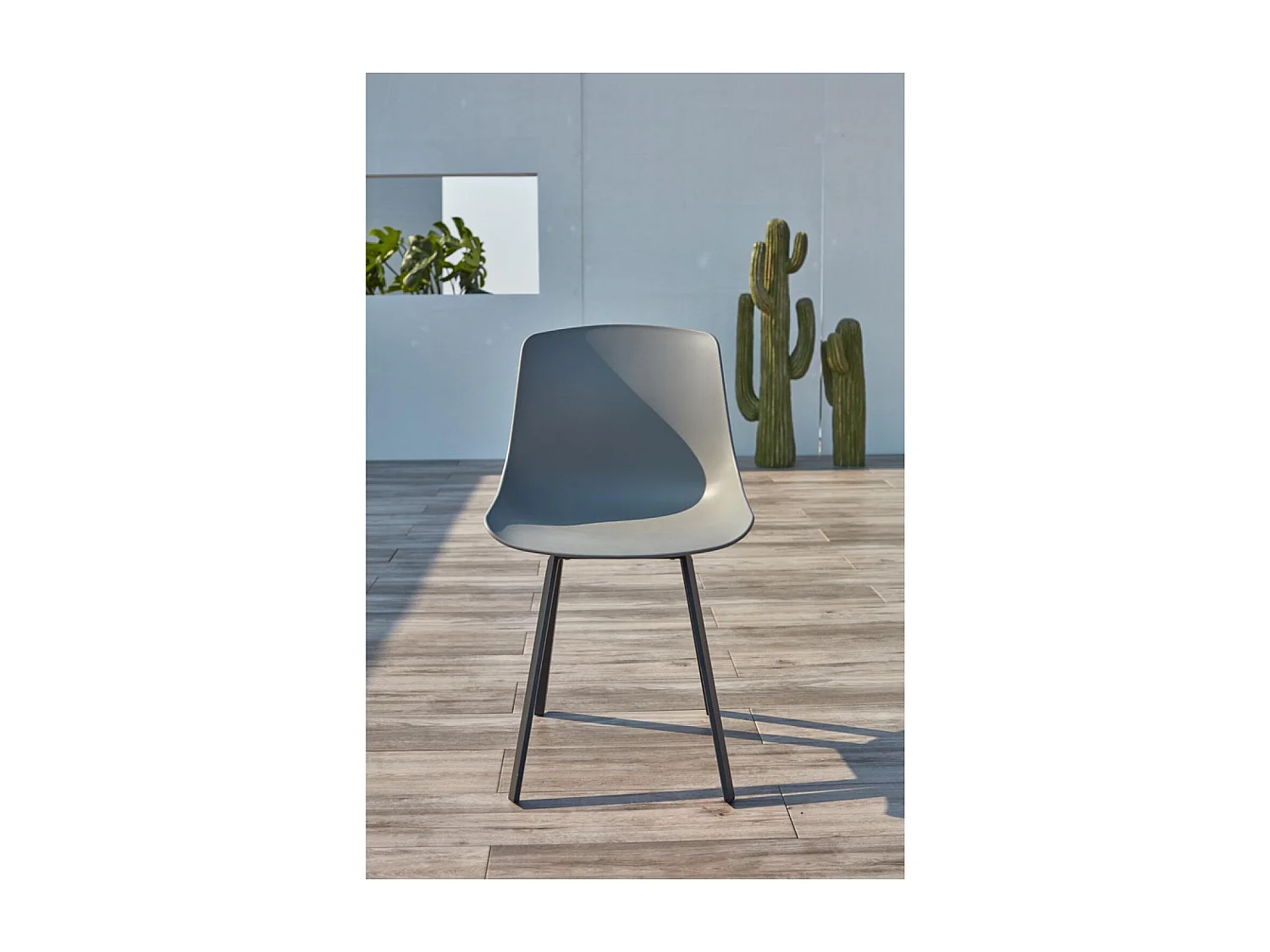 Salotto da giardino in alluminio e vassoio effetto cemento TEMARA