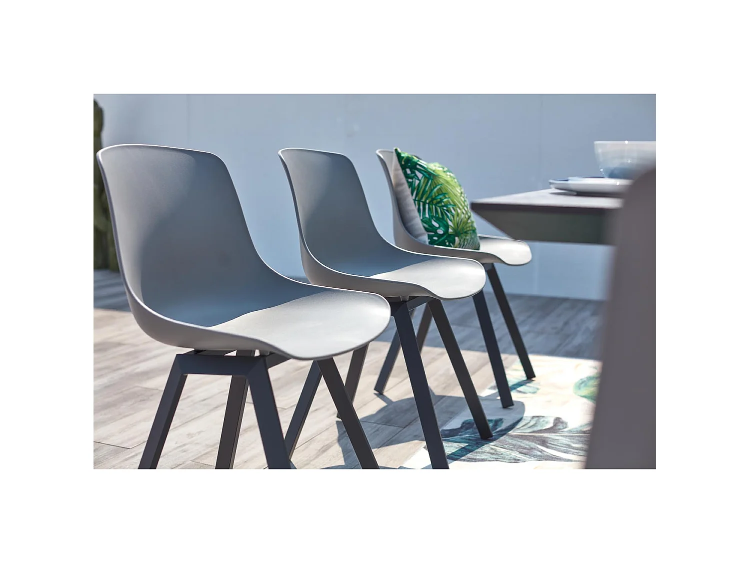 Gartenmöbelset für 8 Personen aus grauem Aluminium und Beton Temara