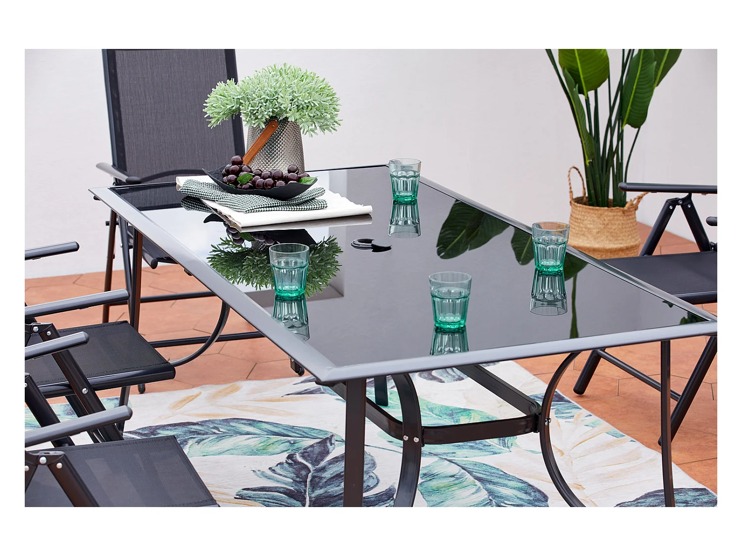 Set tavolo da giardino e 10 sedie in alluminio RIMINI