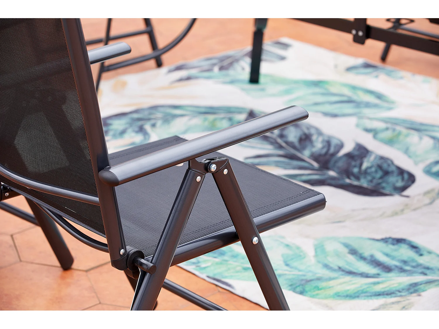 Tuinset voor 10 personen van zwart aluminium RIMINI